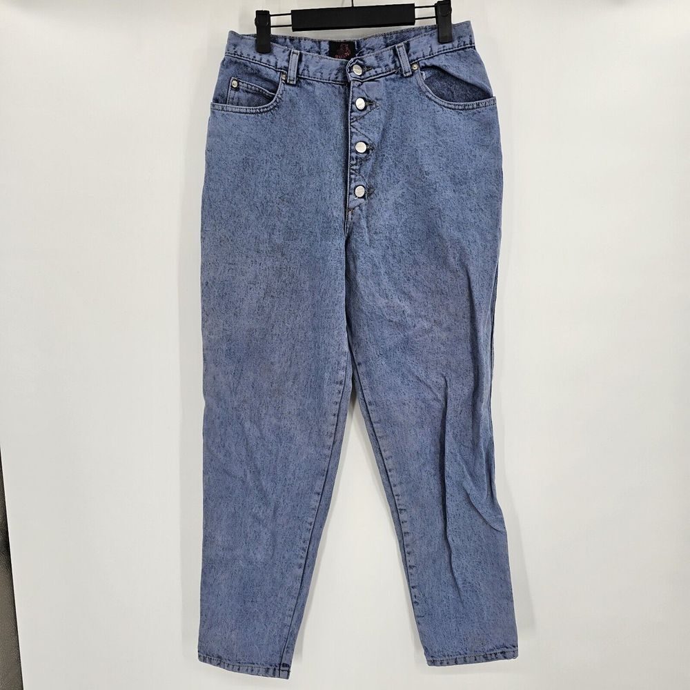 Vintage Sasson‎ Jeans Size 6 Button Fly High Rise Tapered Mom Skater Acid Wash